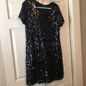 Black Sequin Cocktail Dress